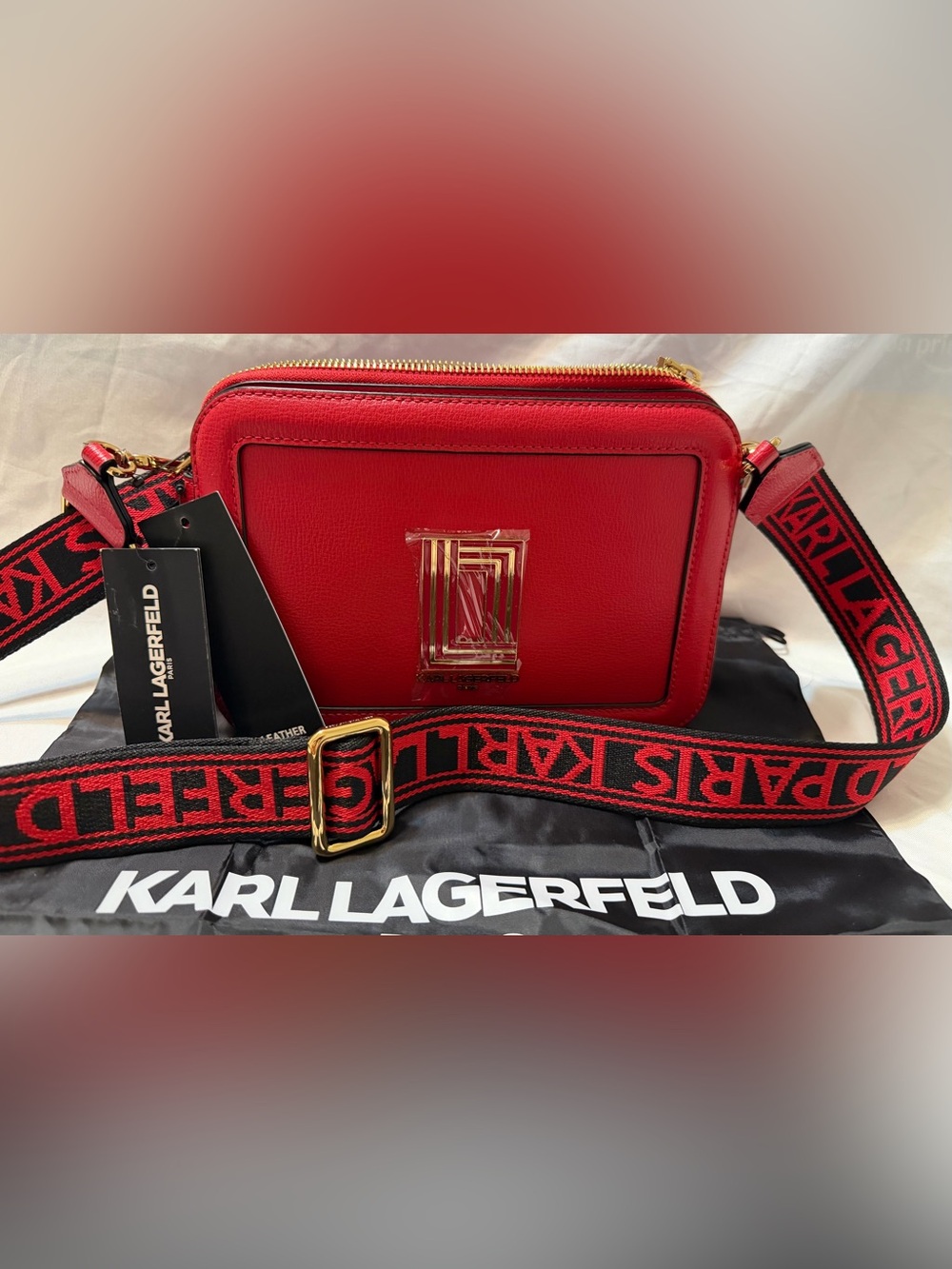 Karl Lagerfeld Red Crossbody Bag MSRP $228
